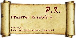 Pfeiffer Kristóf névjegykártya